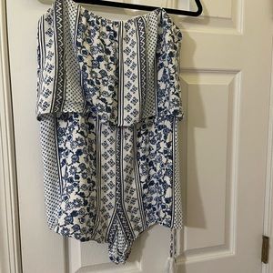 Blue patterned romper